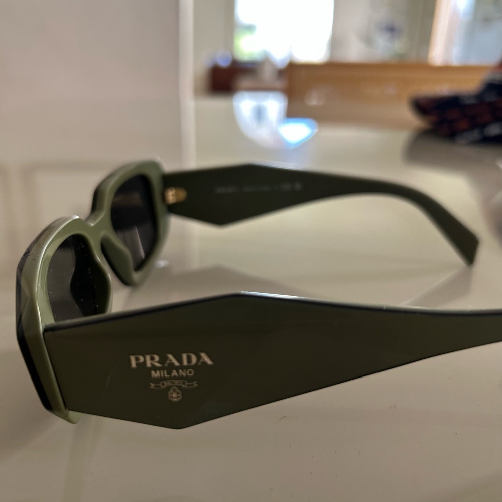 Prada Olive Green Rectangular Sunglasses - image 3